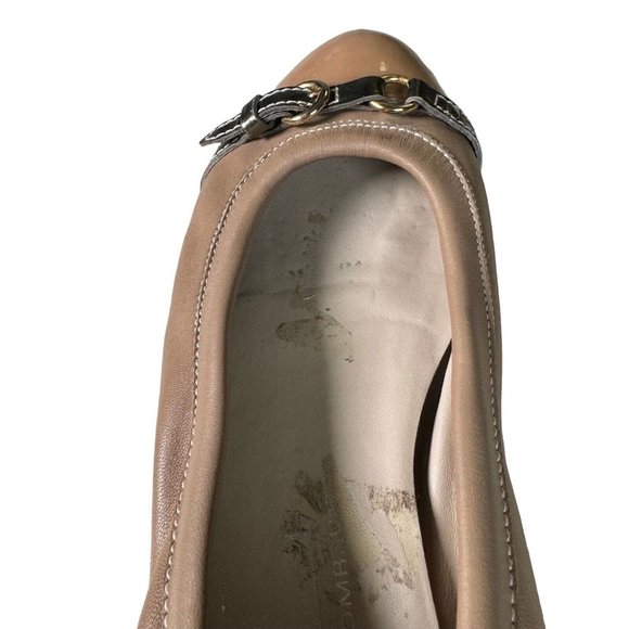 AGL ATTILIO GIUSTI LEOMBRUNI Monika BEIGE NUDE CAP TOE BALLET FLATS SIZE 39.5 - Picture 6 of 13